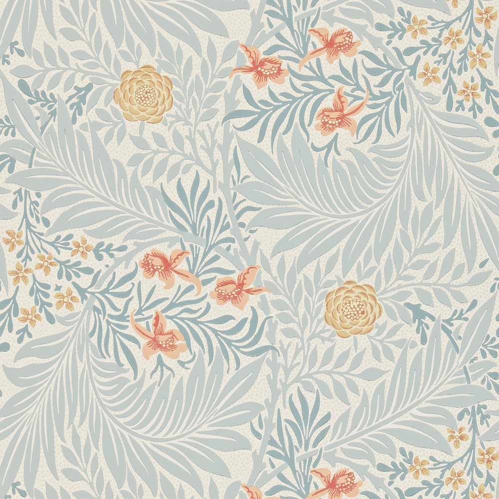 Larkspur Wallpaper 212556 by Morris & Co in Slate Russet